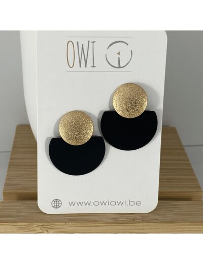 Boucles d'oreilles noir mat