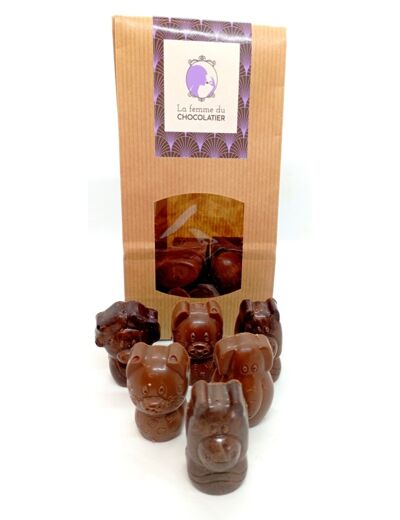 Pralines animaux de la jungle (200gr.) - La femme du chocolatier