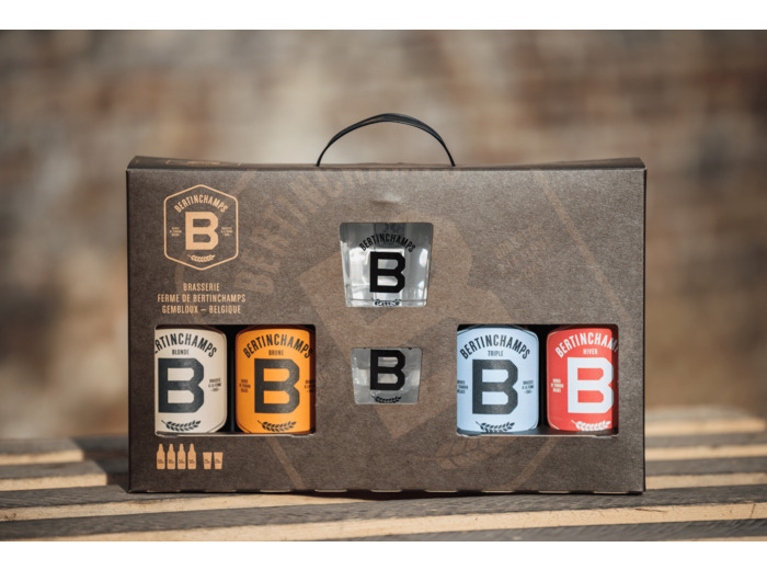 Coffret Bertinchamps 4x50cl + 2 verres