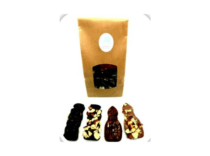 100 gr. de tablettes chocolat noir Saint Nicolas et Père Fouettard - La femme du chocolatier