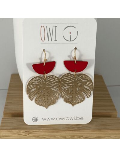 Boucles d'oreille rouges