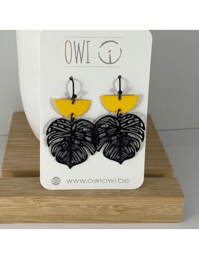 Boucles d'oreilles jaune citron